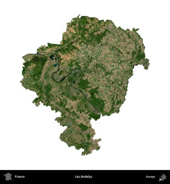 Les Andelys. Fransa 'nın idari bölgesi B uydusundaki görüntülerde beyaza izole edildi