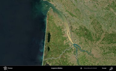 Lesparre-Medoc. B uydusundaki görüntülerde Fransa 'nın idari bölgesinin ana hatları belirlenmiş.