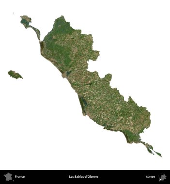 Les Sables-d'Olonne. Fransa 'nın idari bölgesi B uydusundaki görüntülerde beyaza izole edildi