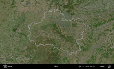 Loiret. B uydusundaki görüntülerde Fransa 'nın idari bölgesinin ana hatları belirlenmiş.