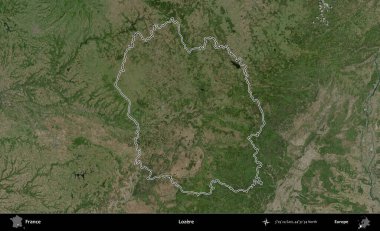 Lozere. B uydusundaki görüntülerde Fransa 'nın idari bölgesinin ana hatları belirlenmiş.