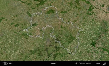 Mamers. B uydusundaki görüntülerde Fransa 'nın idari bölgesinin ana hatları belirlenmiş.