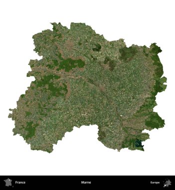 Marne. Fransa 'nın idari bölgesi B uydusundaki görüntülerde beyaza izole edildi