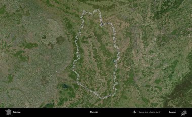 Meuse. B uydusundaki görüntülerde Fransa 'nın idari bölgesinin ana hatları belirlenmiş.
