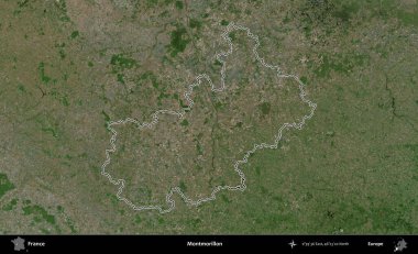 Montmorillon 'da. B uydusundaki görüntülerde Fransa 'nın idari bölgesinin ana hatları belirlenmiş.