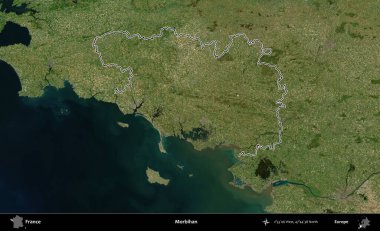 Morbihan. B uydusundaki görüntülerde Fransa 'nın idari bölgesinin ana hatları belirlenmiş.