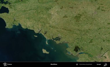 Morbihan. B uydusundan alınan görüntülerde Fransa 'nın idari bölgesi
