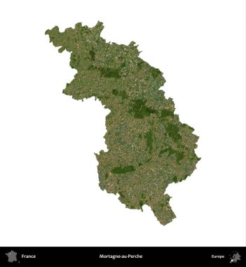 Mortagne-au-Perche. Fransa 'nın idari bölgesi B uydusundaki görüntülerde beyaza izole edildi