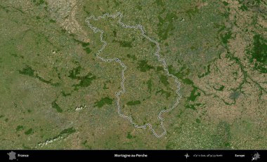Mortagne-au-Perche. B uydusundaki görüntülerde Fransa 'nın idari bölgesinin ana hatları belirlenmiş.