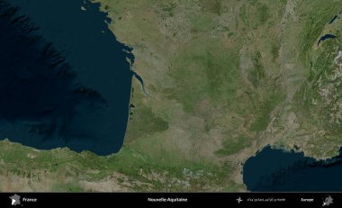 Yeni-Aquitaine. B uydusundan alınan görüntülerde Fransa 'nın idari bölgesi