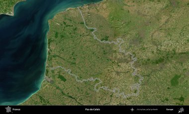 Pas-de-Calais. B uydusundaki görüntülerde Fransa 'nın idari bölgesinin ana hatları belirlenmiş.