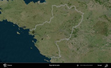Parası da Loire 'da. B uydusundaki görüntülerde Fransa 'nın idari bölgesinin ana hatları belirlenmiş.