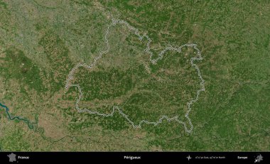 Perigueux. B uydusundaki görüntülerde Fransa 'nın idari bölgesinin ana hatları belirlenmiş.