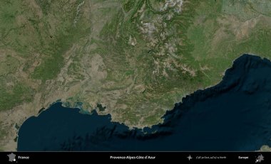 Provence-Alpes-Cote d'Azur. B uydusundan alınan görüntülerde Fransa 'nın idari bölgesi