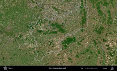 Saint-Amand-Montrond. B uydusundaki görüntülerde Fransa 'nın idari bölgesinin ana hatları belirlenmiş.