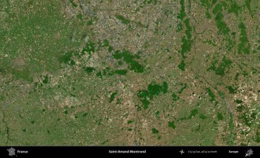 Saint-Amand-Montrond. B uydusundan alınan görüntülerde Fransa 'nın idari bölgesi