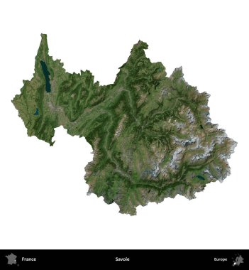 Savoie. Fransa 'nın idari bölgesi B uydusundaki görüntülerde beyaza izole edildi