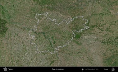 Tarn-et-Garonne. B uydusundaki görüntülerde Fransa 'nın idari bölgesinin ana hatları belirlenmiş.