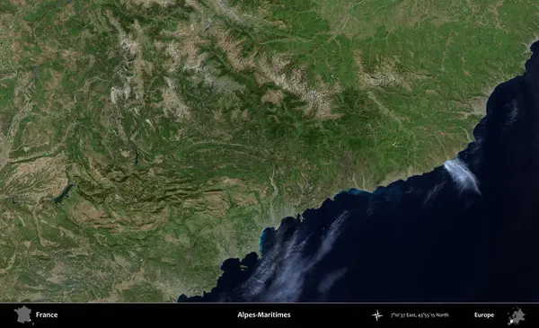 Alpes-Maritimes. B uydusundan alınan görüntülerde Fransa 'nın idari bölgesi
