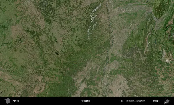 Ardeche. B uydusundan alınan görüntülerde Fransa 'nın idari bölgesi