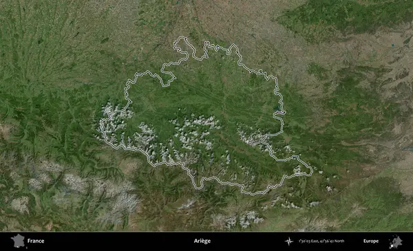 Ariege. B uydusundaki görüntülerde Fransa 'nın idari bölgesinin ana hatları belirlenmiş.