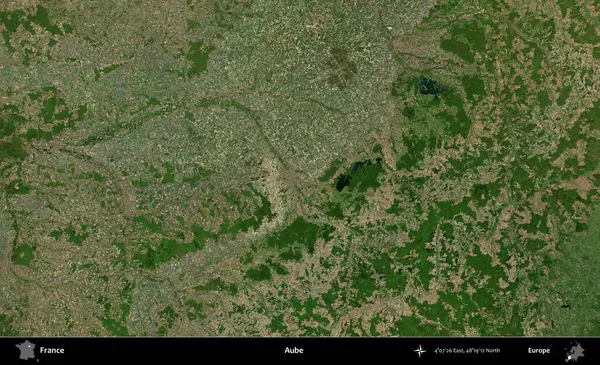 Aube. B uydusundan alınan görüntülerde Fransa 'nın idari bölgesi