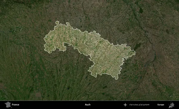 Aahhh. Fransa 'nın idari alanı koyu renkli bir B uydusu görüntüsüyle vurgulandı ve özetlendi