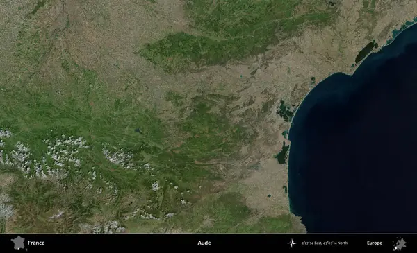Aude. B uydusundan alınan görüntülerde Fransa 'nın idari bölgesi