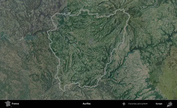 Aurillac. B uydusundaki görüntülerde Fransa 'nın idari bölgesinin ana hatları belirlenmiş.