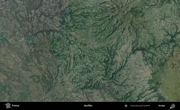 Aurillac. B uydusundan alınan görüntülerde Fransa 'nın idari bölgesi