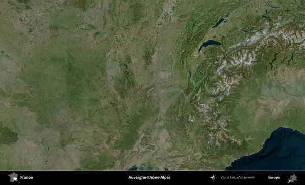 Auvergne-Rhone-Alpes. B uydusundan alınan görüntülerde Fransa 'nın idari bölgesi