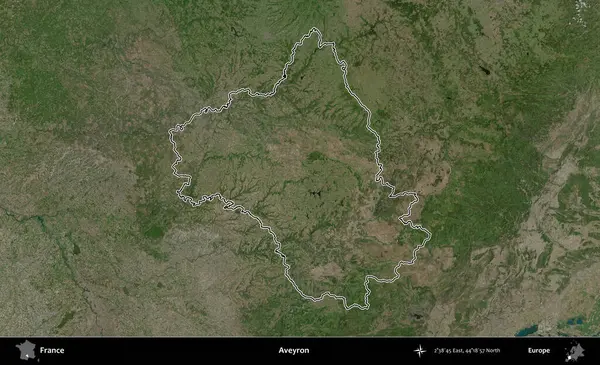 Aveyron. B uydusundaki görüntülerde Fransa 'nın idari bölgesinin ana hatları belirlenmiş.