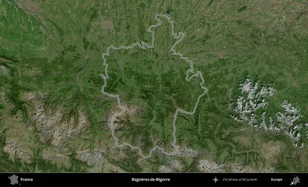 Bagneres-de-Bigorre. B uydusundaki görüntülerde Fransa 'nın idari bölgesinin ana hatları belirlenmiş.