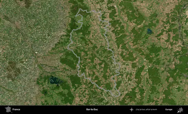 Bar-le-Duc. B uydusundaki görüntülerde Fransa 'nın idari bölgesinin ana hatları belirlenmiş.