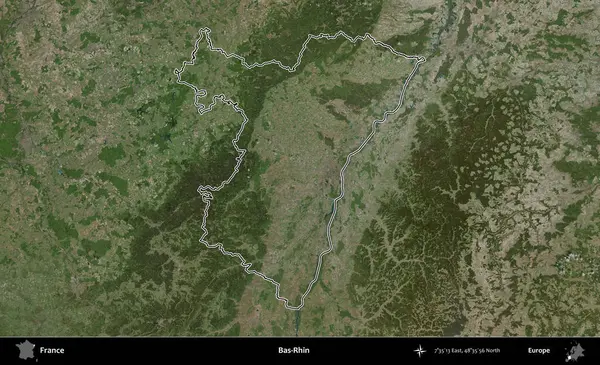 Bas-Rhin. B uydusundaki görüntülerde Fransa 'nın idari bölgesinin ana hatları belirlenmiş.