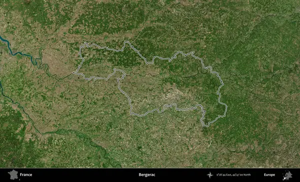 Bergerac. B uydusundaki görüntülerde Fransa 'nın idari bölgesinin ana hatları belirlenmiş.