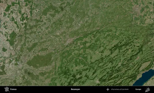 Besancon. B uydusundan alınan görüntülerde Fransa 'nın idari bölgesi