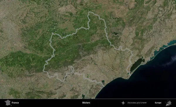 Beziers. B uydusundaki görüntülerde Fransa 'nın idari bölgesinin ana hatları belirlenmiş.