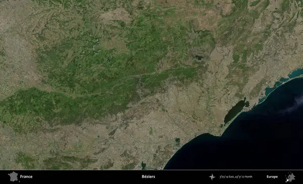 Beziers. B uydusundan alınan görüntülerde Fransa 'nın idari bölgesi