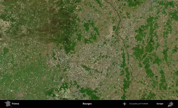 Bourges. B uydusundan alınan görüntülerde Fransa 'nın idari bölgesi