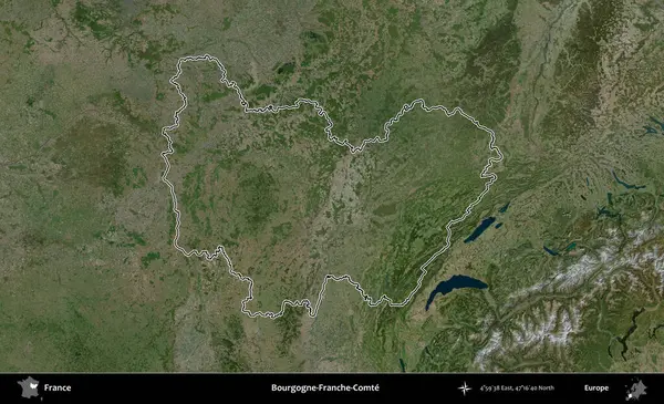 Bourgogne-Franche-Comte. B uydusundaki görüntülerde Fransa 'nın idari bölgesinin ana hatları belirlenmiş.