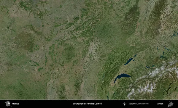 Bourgogne-Franche-Comte. B uydusundan alınan görüntülerde Fransa 'nın idari bölgesi