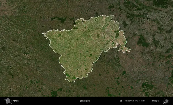 Bressuire. Fransa 'nın idari alanı koyu renkli bir B uydusu görüntüsüyle vurgulandı ve özetlendi