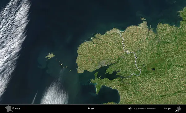 Brest. B uydusundaki görüntülerde Fransa 'nın idari bölgesinin ana hatları belirlenmiş.