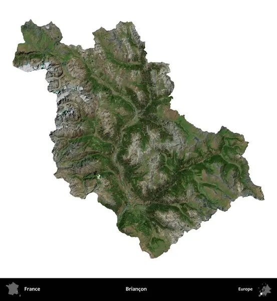 Briancon. Fransa 'nın idari bölgesi B uydusundaki görüntülerde beyaza izole edildi