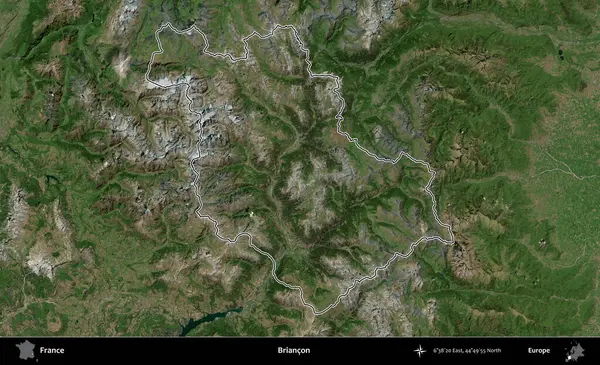Briancon. B uydusundaki görüntülerde Fransa 'nın idari bölgesinin ana hatları belirlenmiş.