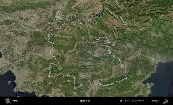 Brignoles. B uydusundaki görüntülerde Fransa 'nın idari bölgesinin ana hatları belirlenmiş.
