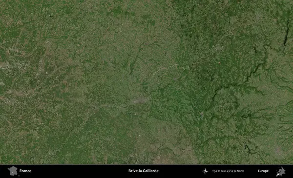 Brive-la-Gaillarde. B uydusundan alınan görüntülerde Fransa 'nın idari bölgesi