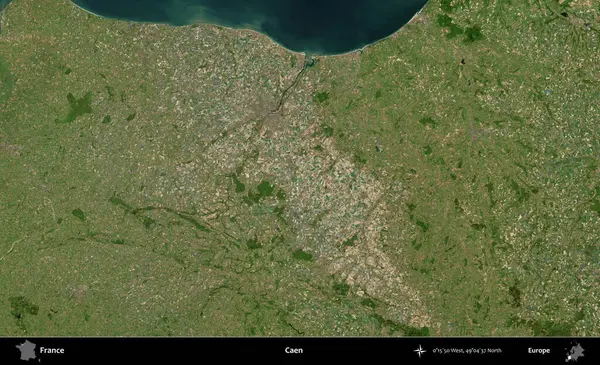 Caen. B uydusundan alınan görüntülerde Fransa 'nın idari bölgesi