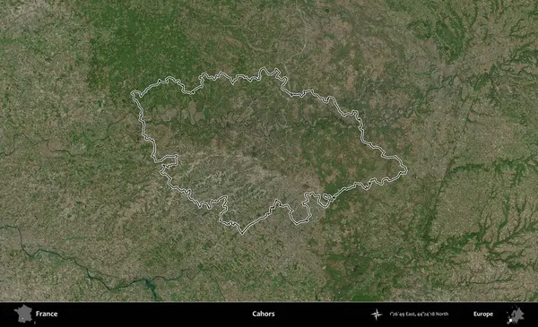 Cahors. B uydusundaki görüntülerde Fransa 'nın idari bölgesinin ana hatları belirlenmiş.